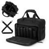 PROFOCUS Small Range Bag For 2 Pistols Gun Range Bags For Handguns And Ammo Dual Pistol Handgun Revolver Hunting Bag Gun Carrying Case/Lockable Zippers view 1