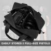 PROFOCUS Small Range Bag For 2 Pistols Gun Range Bags For Handguns And Ammo Dual Pistol Handgun Revolver Hunting Bag Gun Carrying Case/Lockable Zippers view 2