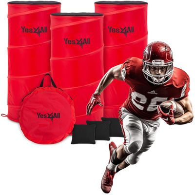 Yes4All Pop Up Defender, 3-Pack Basketball Youth Training Equipment, Portable Football Soccer Basketball Drill Defender