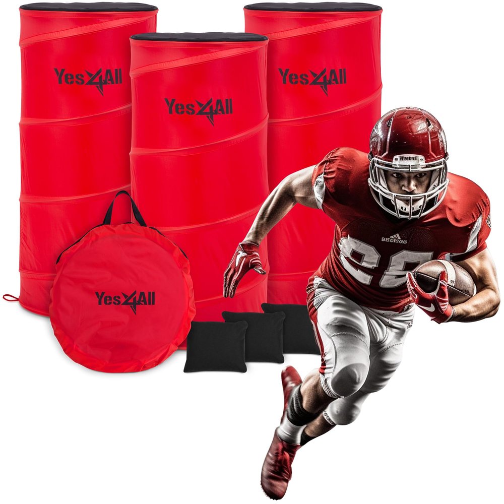 Yes4All Pop Up Defender, 3-Pack Basketball Youth Training Equipment, Portable Football Soccer Basketball Drill Defender
