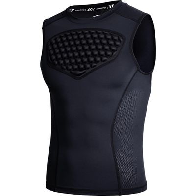 COOLOMG Adult Baseball Chest Protector Padded Shirt Heart Guard Sternum Protection for Football Lacrosse and Goalies Black S