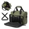 PROFOCUS Small Range Bag For 2 Pistols Gun Range Bags For Handguns And Ammo Dual Pistol Handgun Revolver Hunting Bag Gun Carrying Case/Lockable Zippers view 1