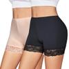 Avidlove Women's Slip Shorts, Comfortable Boyshorts Panties, Anti-chafing Spandex Shorts for Under Dress Black+Nude XX-Large view 1