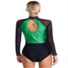 TSSOE Women Mesh Patchwork Gymnastics Leotard Long Sleeves Bodysuit Figure Skating Performance Costume B05 Small view 2
