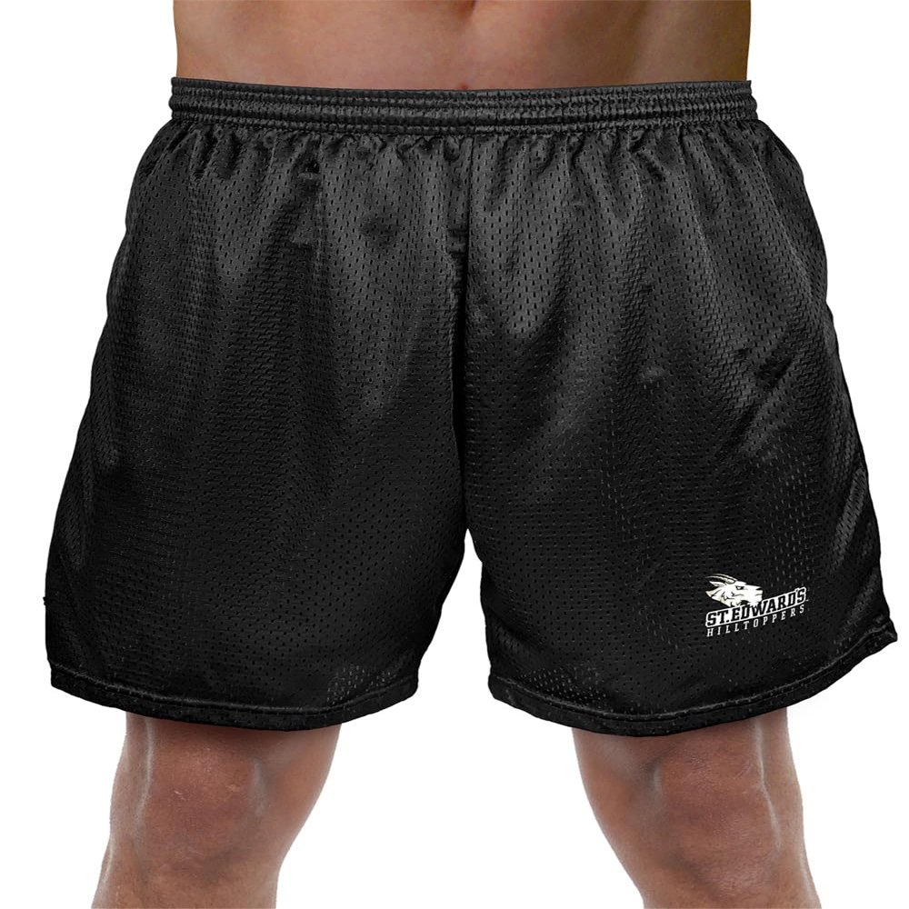 St. Edwards University Primary Logo Men's Adult Athletic Gym Shorts 7" Inseam, Black, Medium