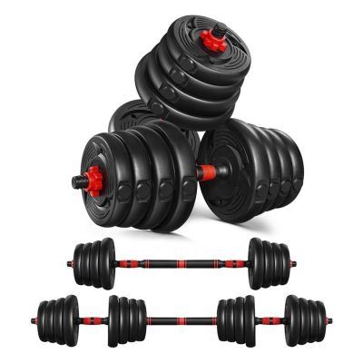 30KG/66LB Adjustable Dumbbell Set 50cm Dumbbell Bars 40cm Dumbbell Connector Weightlifting Fitness Equipment for Building Body (Black 30kg)