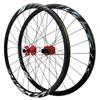 LSRRYD Wheel Set 700C Thru Axle Road Bike Wheelset Disc Brake 8 9 10 11 12 Speed Cassette Bearing Hubs 24H 30MM Aluminum Alloy Rims (Color : Black-Red, Size : Thru Axle A) view 1