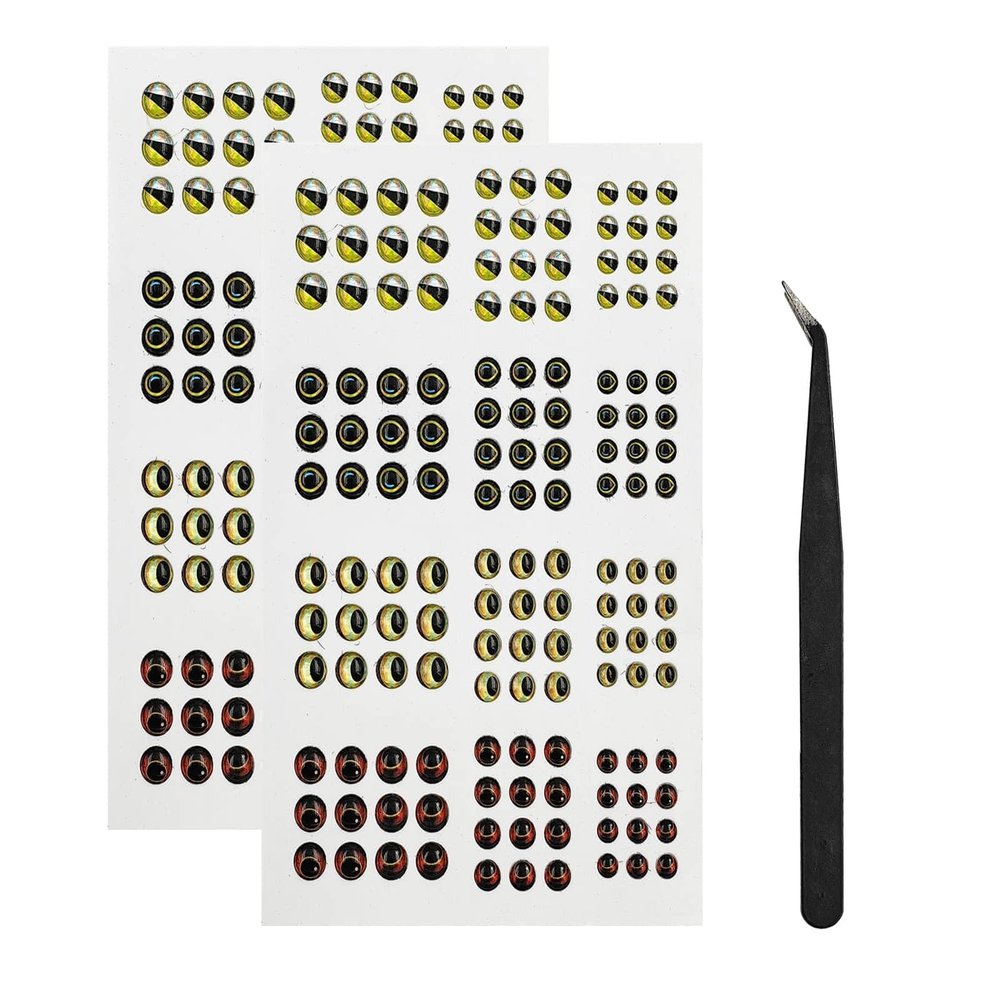 2D/3D/4D/5D Fishing Eyes Oval Pupil Fishing Lure Eye for Making Fishing Lure and Fly Tying