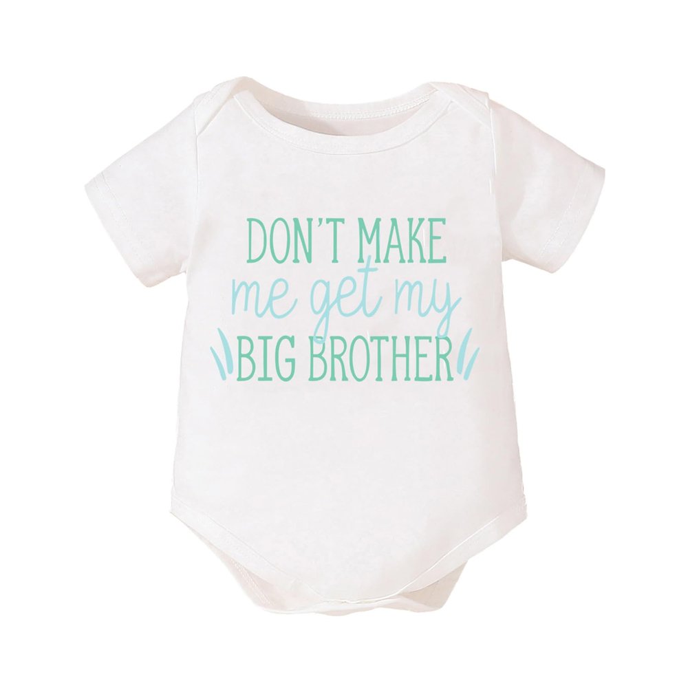 ZINTAOZT Infant Baby Boys Girls Romper T-shirt Summer Short Sleeve Crewneck Letter Graphic Print Bodyusuit Jumpsuit (A Green Letter Print, 9-12 Months)
