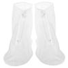 SUPVOX Reusable Rain Shoe Covers with Zipper Closure Non-Slip Overshoes for Outdoor Activities Transparent White Cycling Fishing and Camping