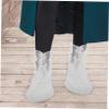 SUPVOX Reusable Rain Shoe Covers with Zipper Closure Non-Slip Overshoes for Outdoor Activities Transparent White Cycling Fishing and Camping view 4