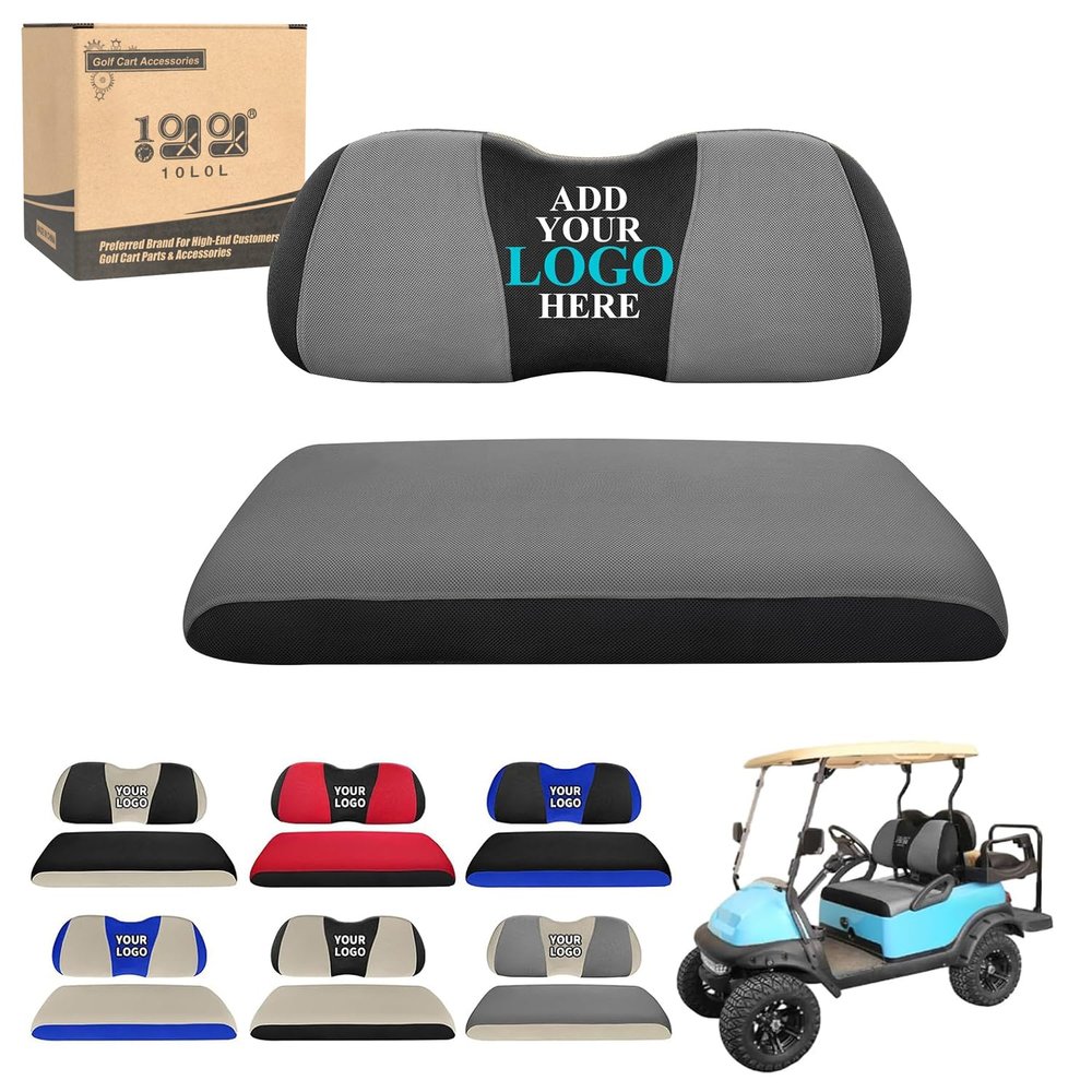 10L0L Customized Golf Cart Seat Covers with Any Embroidery Text Phrase Logo, Design Your Own Seat Cover Universal for Yamaha, Club Car Precedent DS and EZGO TXT RXV-for Original Seats ONLY