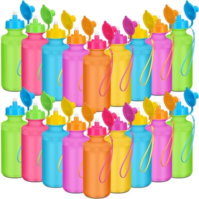 Zubebe 36 Pcs Sports Water Bottles Bulk Squeeze Reusable Bpa-free Plastic Water Bottles End of the Year Gifts Summer Gifts for Students Travel Hiking Cycling Sport Event Team Gift(Rainbow Color)