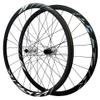 LSRRYD Wheel Set 700C Thru Axle Road Bike Wheelset Disc Brake 8 9 10 11 12 Speed Cassette Bearing Hubs 24H 30MM Aluminum Alloy Rims (Color : Black-Silver, Size : Thru Axle B) view 1