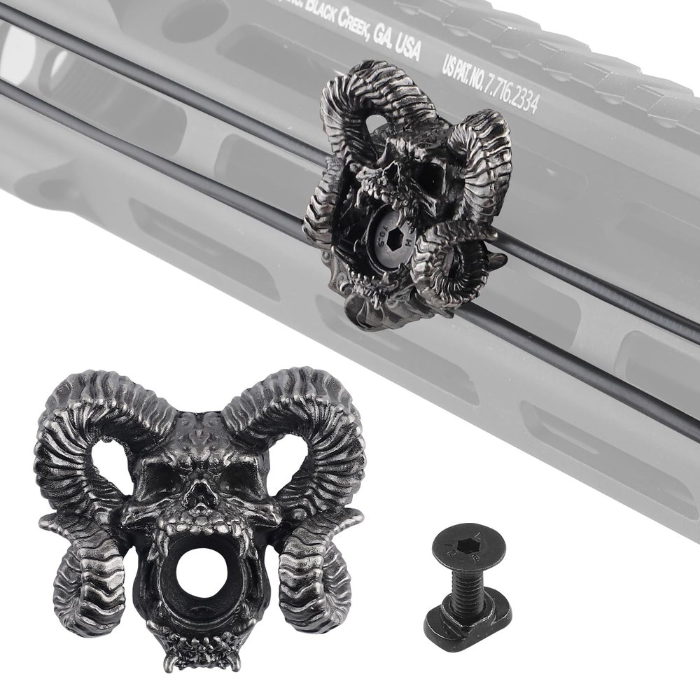 ZBULAR Devil-Horn-G2 Pressure Switch Cable Guides Decorations That Make Your AR-Look Cool Compatible with M-LOK System, Flashlight Laser Wire Management Clips Cable Clips are Used to Route and Secure