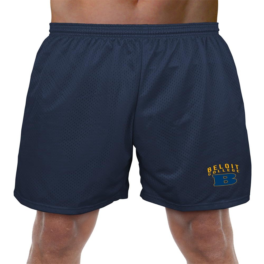 Campus Lab Beloit College Primary Logo Men's Adult Athletic Gym Shorts 7" Inseam, Navy, Large