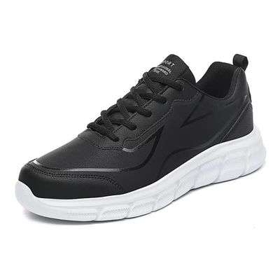 Zonkacen Men's Non Slip Fashion Comfortable Lace Up Walking Shoes for Summer Daily Working Shopping Cycling Trekking Driving Jogging Black White 6.5 Men