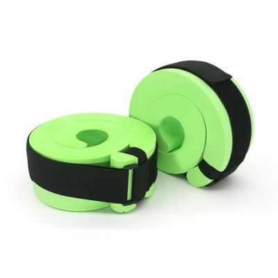 Set of 2 Foam Swim Aquatic Cuffs, Water Aerobics Float Ring Fitness Exercise Set, Water Weights for Pool Exercise, Ankles Weights Arms Belts with Quick Release Buckle for Swim Fitness Training(Green)
