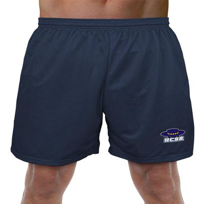 Campus Lab University of California, Santa Barbara Primary Logo Men's Adult Athletic Gym Shorts 7" Inseam, Navy, Large
