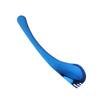 MAGICLULU Stainless Steel Curved Salad Spoon and Fork Food-grade Utensil Blue for Home Camping and Parties Easy to Clean Comfortable Grip Non-slip Design view 1