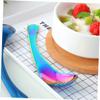 MAGICLULU Stainless Steel Curved Salad Spoon and Fork Food-grade Utensil Blue for Home Camping and Parties Easy to Clean Comfortable Grip Non-slip Design view 3