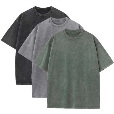 3 Pack Men's Oversized Heavy Cotton T-Shirts Vintage Tee Loose Fit Short Sleeve Casual Shirts Unisex