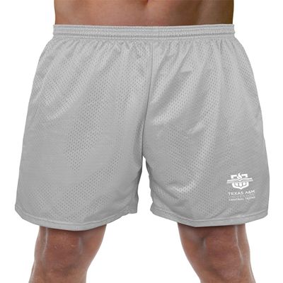 Campus Lab Texas A&M University - Central Texas Primary Logo Men's Adult Athletic Gym Shorts 7" Inseam, Silver, Medium