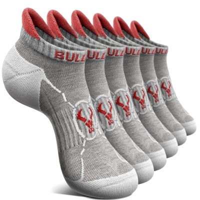 BULLIANT Men Running Socks,Active Ankle Socks No Show For Men With Cushioned Footbed Arch Support Breathable Wicking(6Pairs,Shoes Size:Men 5-7)