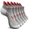 BULLIANT Men Running Socks,Active Ankle Socks No Show For Men With Cushioned Footbed Arch Support Breathable Wicking(6Pairs,Shoes Size:Men 5-7)