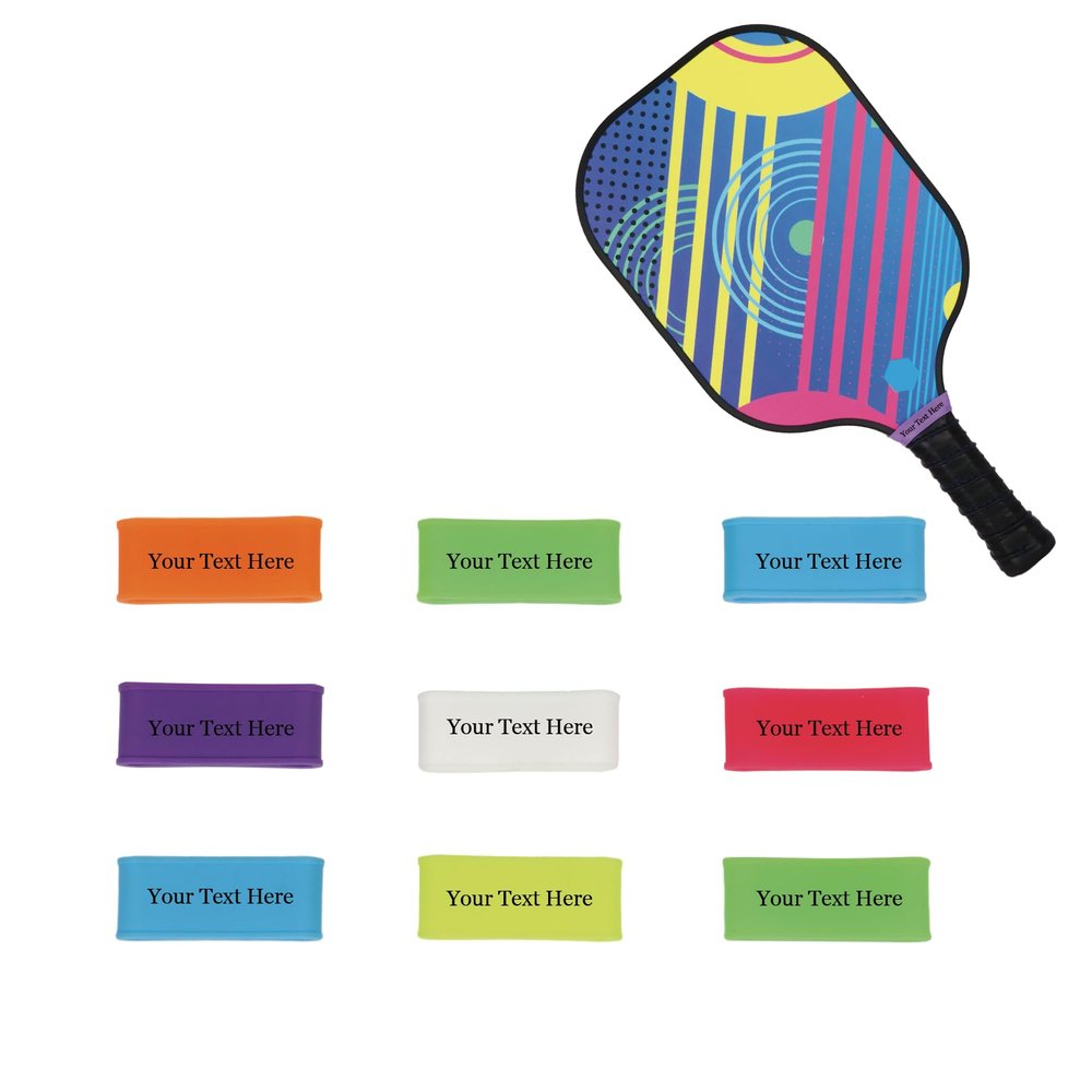 ZZHZBE 2PCS Personalized Custom Engraved Name Silicone Ring Grip Bands for Securing Grip on Racket/Pickleball Paddle or Handles (Purple)