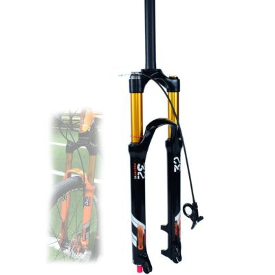 ZECHAO Magnesium Alloy Bike Shock Absorber Forks 26/27.5/29in,Disc Brake 140mm Travel Mountain Bike Suspension Fork for 1.5-2.45" Tires (Color : Straight Remote Lock, Size : 26inch)
