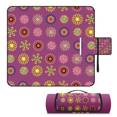 AQUNNEW Luxury Outdoor Picnic Blanket Extra-Large Waterproof Foldable Beach Mat Ideal for Picnics, Beaches and Outdoor Adventures Durable Picnic Mat Printed Image