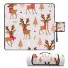 AQUNNEW Luxury Outdoor Picnic Blanket Extra-Large Waterproof Foldable Beach Mat Ideal for Picnics, Beaches and Outdoor Adventures Durable Picnic Mat Christmas Print view 1