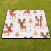AQUNNEW Luxury Outdoor Picnic Blanket Extra-Large Waterproof Foldable Beach Mat Ideal for Picnics, Beaches and Outdoor Adventures Durable Picnic Mat Christmas Print view 2