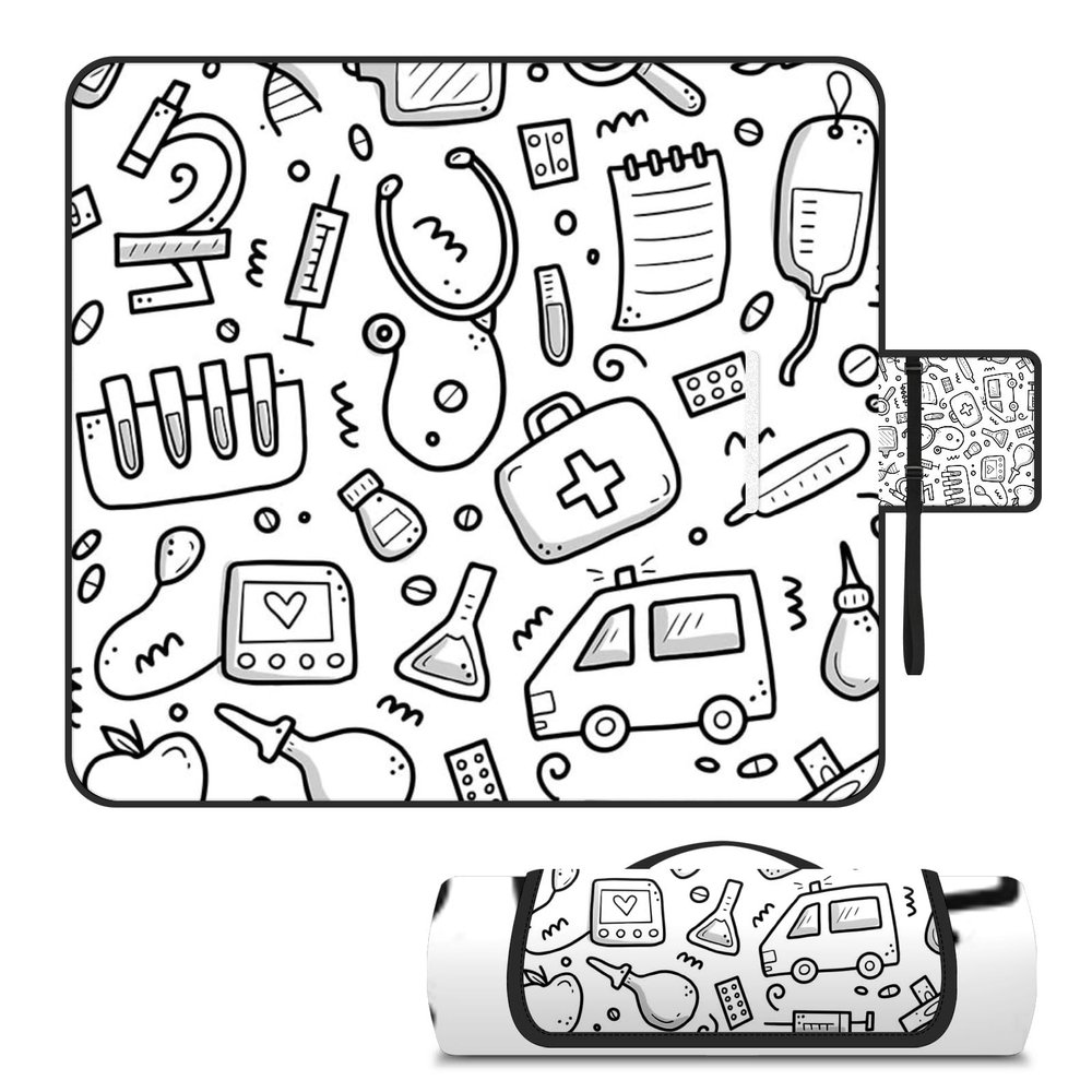 AQUNNEW Luxury Outdoor Picnic Blanket Extra-Large Waterproof Foldable Beach Mat Ideal for Picnics, Beaches and Outdoor Adventures Durable Picnic Mat Christmas Print