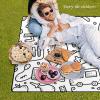 AQUNNEW Luxury Outdoor Picnic Blanket Extra-Large Waterproof Foldable Beach Mat Ideal for Picnics, Beaches and Outdoor Adventures Durable Picnic Mat Christmas Print view 2