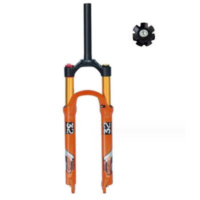 ZECHAO Aluminum Alloy 120mm Travel Mountain Bike Suspension Fork,1-1/2" Disc Brake 9 * 100mm Axle Air Suspension Front Fork for 1.5-2.45" Tires (Color : Straight Manual Lock, Size : 26inch)