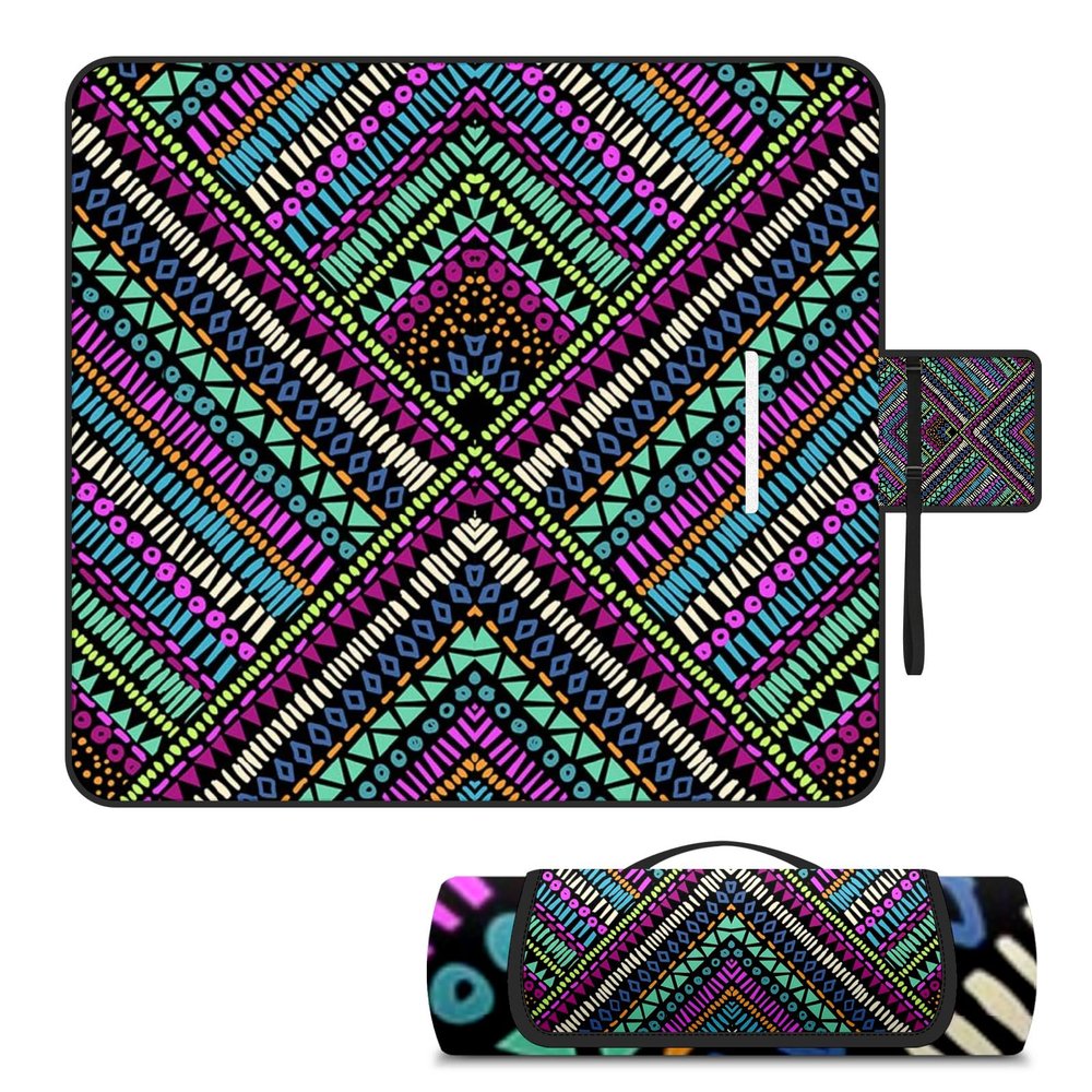AQUNNEW Luxury Outdoor Picnic Blanket Extra-Large Waterproof Foldable Beach Mat Ideal for Picnics, Beaches and Outdoor Adventures Durable Picnic Mat Bohemian Wind