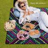 AQUNNEW Luxury Outdoor Picnic Blanket Extra-Large Waterproof Foldable Beach Mat Ideal for Picnics, Beaches and Outdoor Adventures Durable Picnic Mat Bohemian Wind view 2