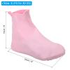 PATIKIL S Waterproof Shoes Cover, 1 Pair Silicone Non-Slip Overshoes Reusable Foldable Shoe Protector Rain Galoshes for Boot Rainy Snow Outdoor, Pink view 2