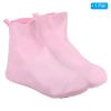 PATIKIL S Waterproof Shoes Cover, 1 Pair Silicone Non-Slip Overshoes Reusable Foldable Shoe Protector Rain Galoshes for Boot Rainy Snow Outdoor, Pink view 4