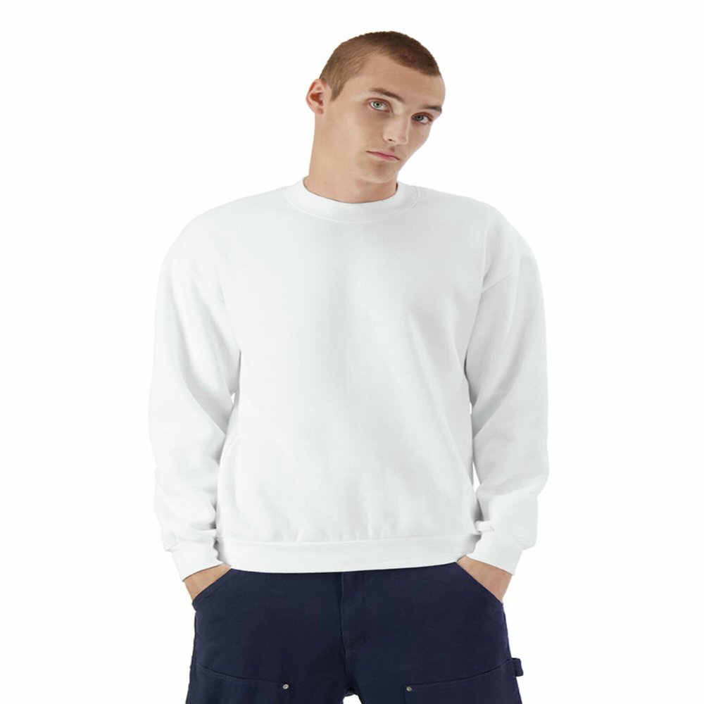 American Apparel Unisex ReFlex Fleece Crewneck Sweatshirt, White, XX-Large