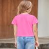 Arshiner Girls Cute Shirts with Short Sleeve Casual Summer Large T Shirts for Girls Tie Knot Front Tops Girls 10-12 Dark Pink view 4