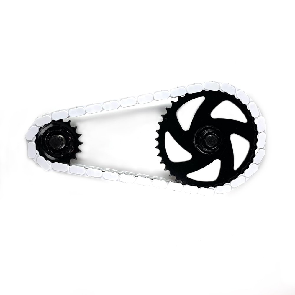 Insane Chains Bicycle Chain Cover  Protects Your Clothing Against Chain Lube and Adds Style - Easy Installation  No Tools Required  Single-Speed or Fixed-Gear Bikes Only (White-Solid, Toddler)
