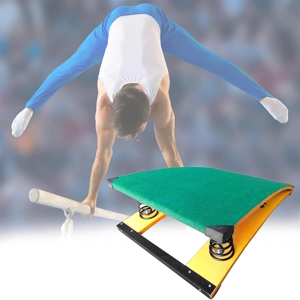 PZEOB 4 Springs Gymnastics Vault Springboard Reinforced Anti-Slip Mat Gymnastics Springboard High Tenacity Springs Springboard