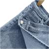 Women's Low Waist Button Bodycon Mini Cargo Denim Skirt Fashion Y2K Teen Girls Streetwear Stretch A-Line Denim Skirt Light Blue view 3