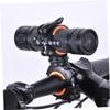 SUPVOX 360degree Adjustable Rubber Bike Handlebar Flashlight Mount Lightweight Torch Holder with Clamp for Steady Bike Lighting Black and Orange view 2
