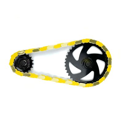 Insane Chains Bicycle Chain Cover  Protects Your Clothing Against Chain Lube and Adds Style - Easy Installation  No Tools Required  Single-Speed or Fixed-Gear Bikes Only (Gold-Yellow, Toddler)