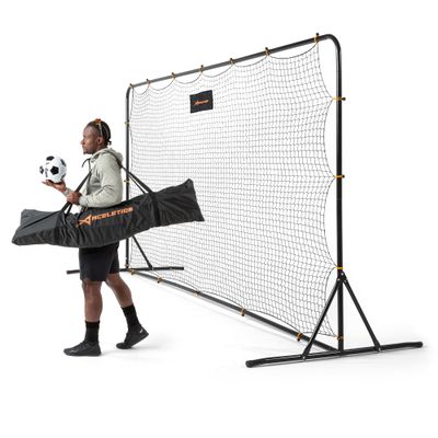 Soccer Rebounder Net 6x4 Feet Practice Soccer Training Equipment | Portable, Easy Assembly, Steel Frame | Perfect for Practicing Backyard Volley, Solo Training,Kickback, Passing, Pitchback (6x4 Feet)