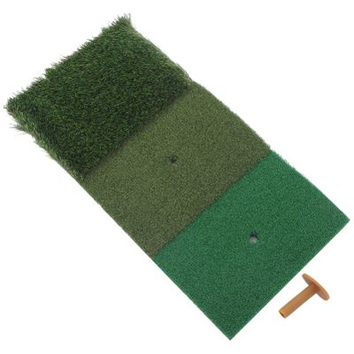 GANAZONO Golf Practice for Indoors Mat Tee Holder 1 Set Hitting Training Pad for Driving Chipping Putting